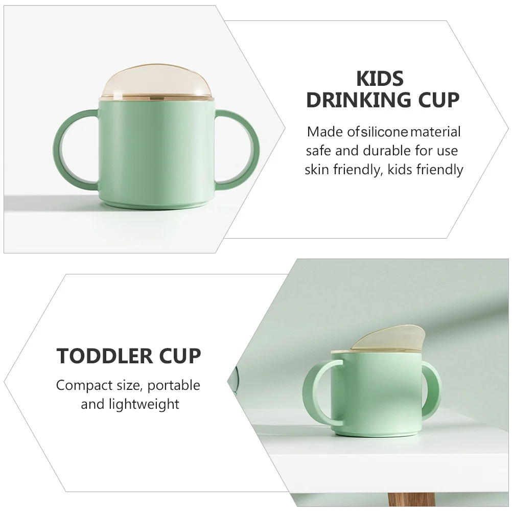 قطعتان من أكواب الأطفال الصغار بمقبض مريح من السيليكون كوب ماء للأطفال للتدريب على شرب كوب ماء للأطفال الصغار