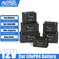 12V Car Battery LiFePO4 Lithium Iron Phosphate Automotive Battery Jump Starter Rechargeable Portable for Auto Tractor Caravan