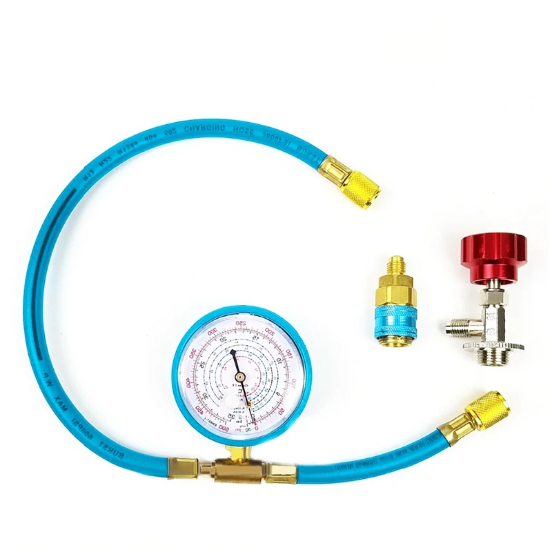 Car Air Conditioner M14 R134a Refrigerant Pressure Gauge Replenishment Measuring Tool Charging Hose