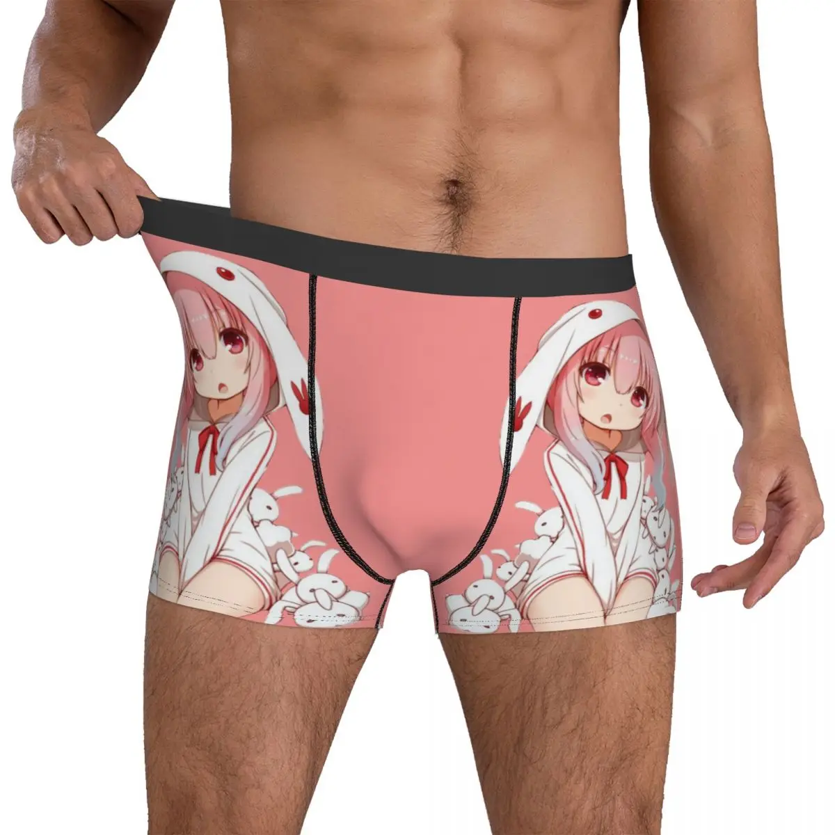 Anime Rabbit Girl, Loli Chan! Underwear Kawaii cute manga aesthetic Printed Boxershorts Trenky Underpants Soft Shorts Briefs