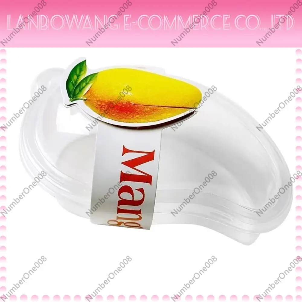 50 Transparent Mango Shape Cake Box, Large Capacity PET Plastic Bakery Box with Lid for Cupcake Mousse Pastry Packaging