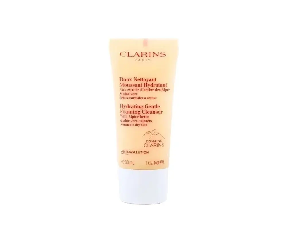 Clarins Gentle Foaming Face Cleanser 30ml, leanses, Soothes, and Softens, Hydration, Soap-Free, Normal To Dry Skin Type