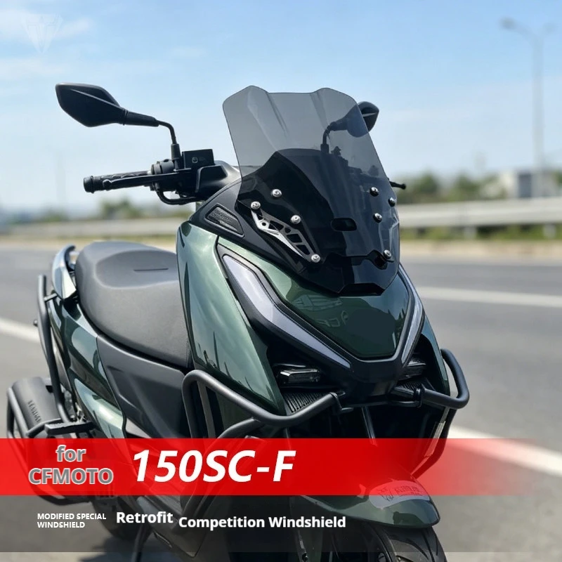 Racing Windscreen for CFMOTO 150SC-F, Blackened Front Wind Deflector, Modified Wind Shield Motorcycle Accessories
