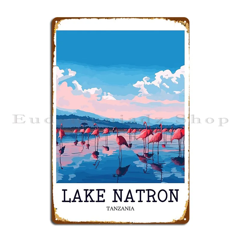 Lake Natron Tanzania Travel Print Tp041 Metal Plaque Create Plaques Custom Bar Cave Personalized Tin Sign Poster