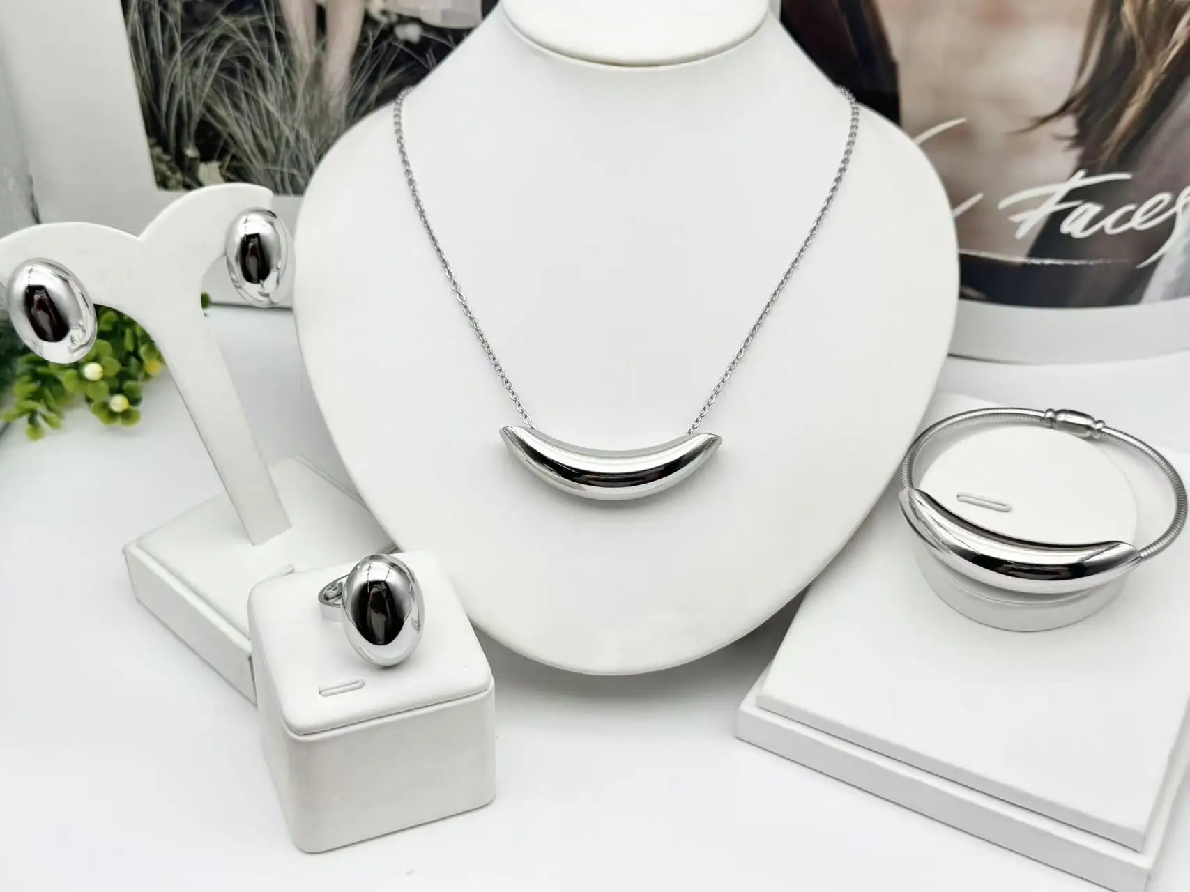 

TITI элегантные комплекты ювелирных изделий Дубай посеребренные украшения женское ожерелье браслет серьги кольцо невесты аксессуары для свадебной вечеринки