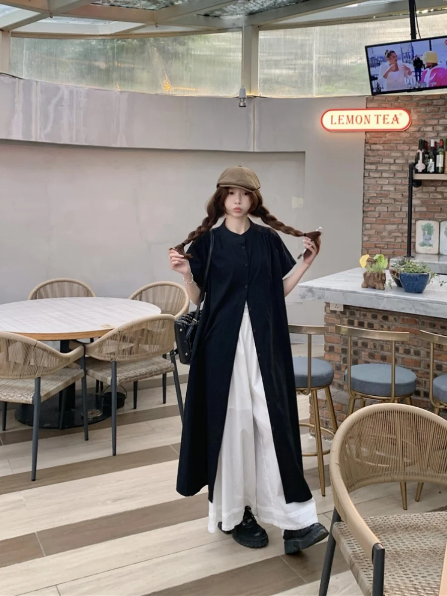 

Large Size Women's Japanese Sle Samurai Wind Top + Lace f Skirt Wide Leg Pants Two Piece Set Faionable Ensemble