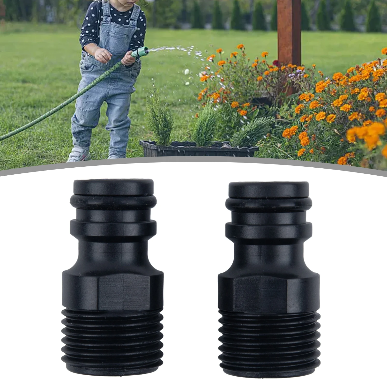 2PC Threaded Tap Adaptor Garden Water Hose Quick Pipe Connector Fitting For Garden Tubing Drip Irrigation Watering System