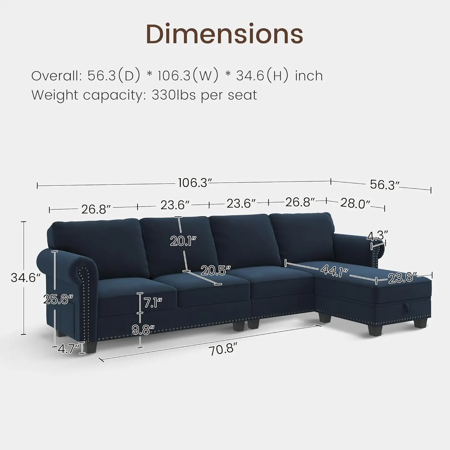 Velvet Sectional Sofa,L Shaped Sectional Couch with Reversible Chaise Convertible 4Seater Sofa Couch for Small Space Living Room