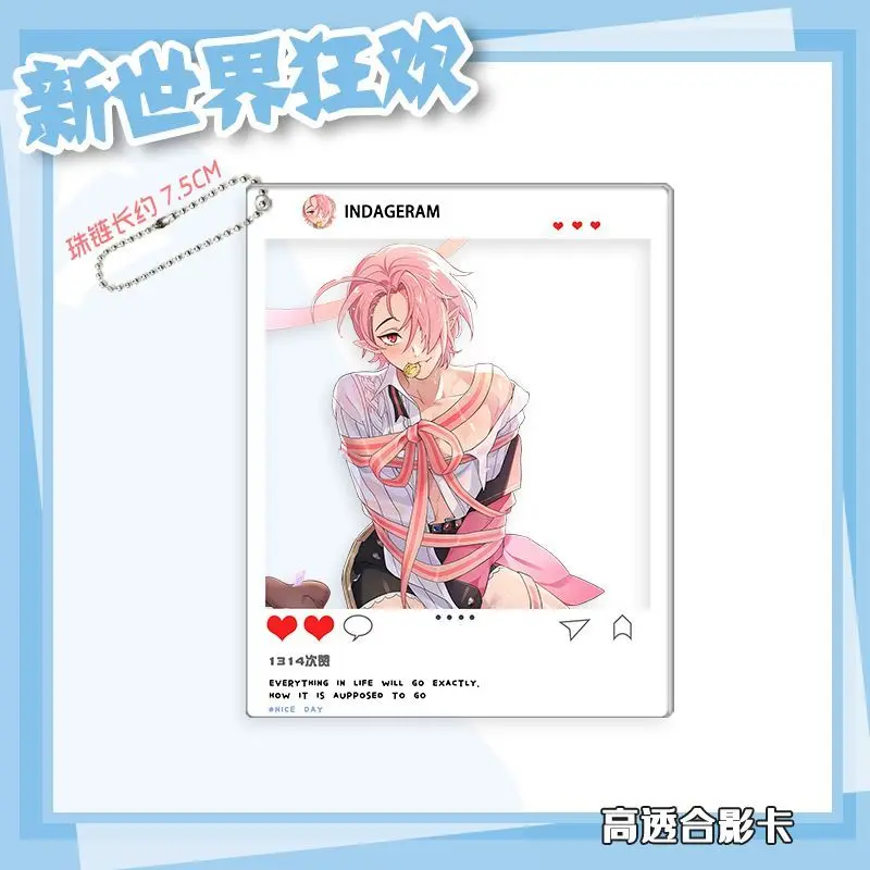 أستر غارو صور بطاقة أنيمي المفاتيح نو كرنفال الرجال مفتاح سلسلة للنساء الإبداعية موضة الشكل الاكريليك كيرينغ قلادة هدية