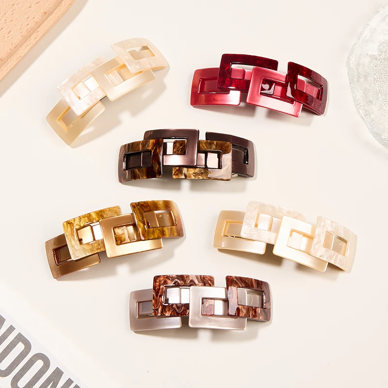 

5 Colors Luxury Acetate Hair Clip Women Non-Slip French Barrettes Fashion Hair Accessories For Thick Thin Hair pince cheveux