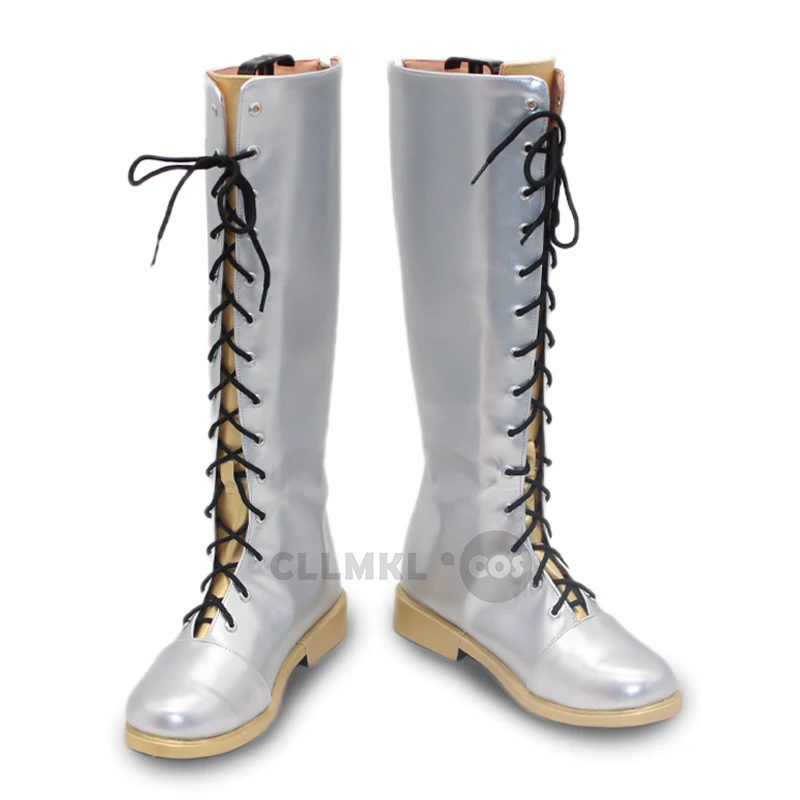 

Rumi Zoey Mira Cosplay Costume Shoes White Handmade Faux Leather Boots