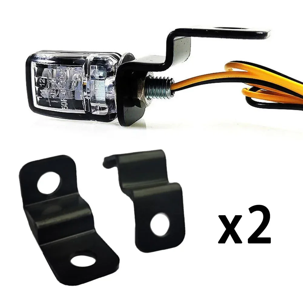 2Pcs Universal Motorcycle Mount Bracket LED Mini Turn Signal Lights Bracket Aluminum Alloy Modification Lamps Stand Holder image 2