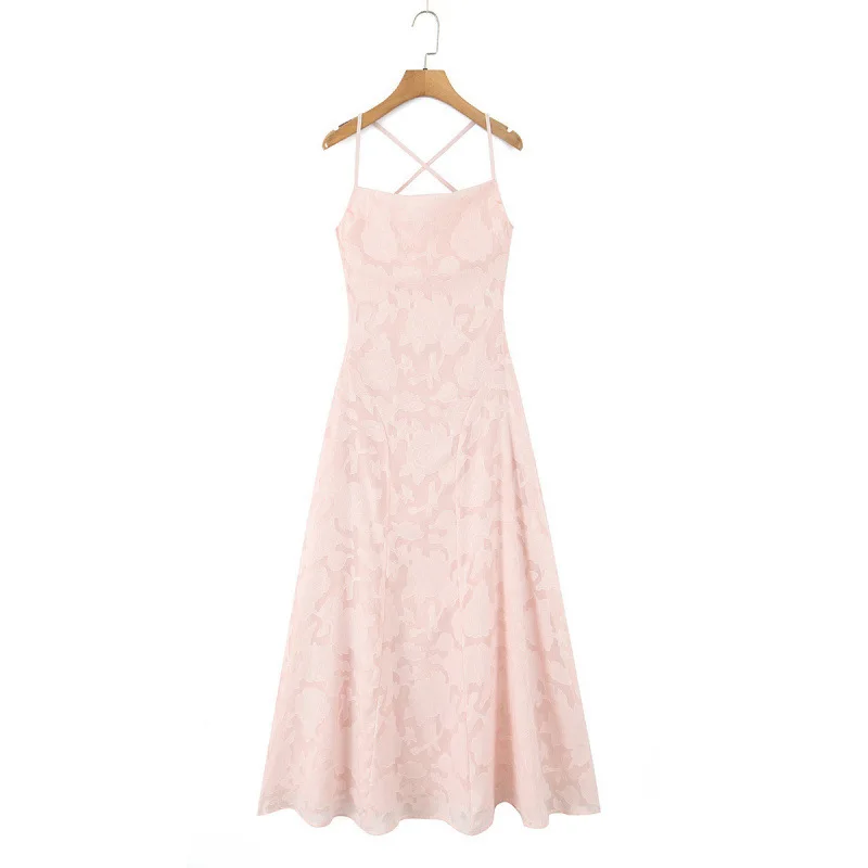 

Соблазнительное платье Жаккардовое облегающее моделирующее платье Спагетти без бретелек Платье с открытой спиной Регулируемое платье с завязками на спине со сборками