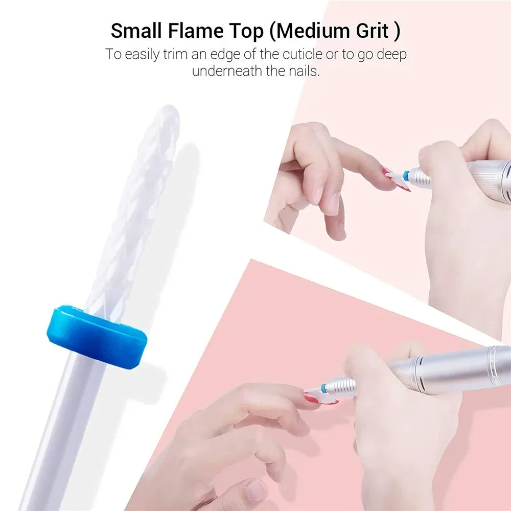 2 PCS/Set Ceramic Nail Drill Bits Electric Drill Machine Nail Cutter Bits Nails Accessories Tools For Manicure Pedicure Tools