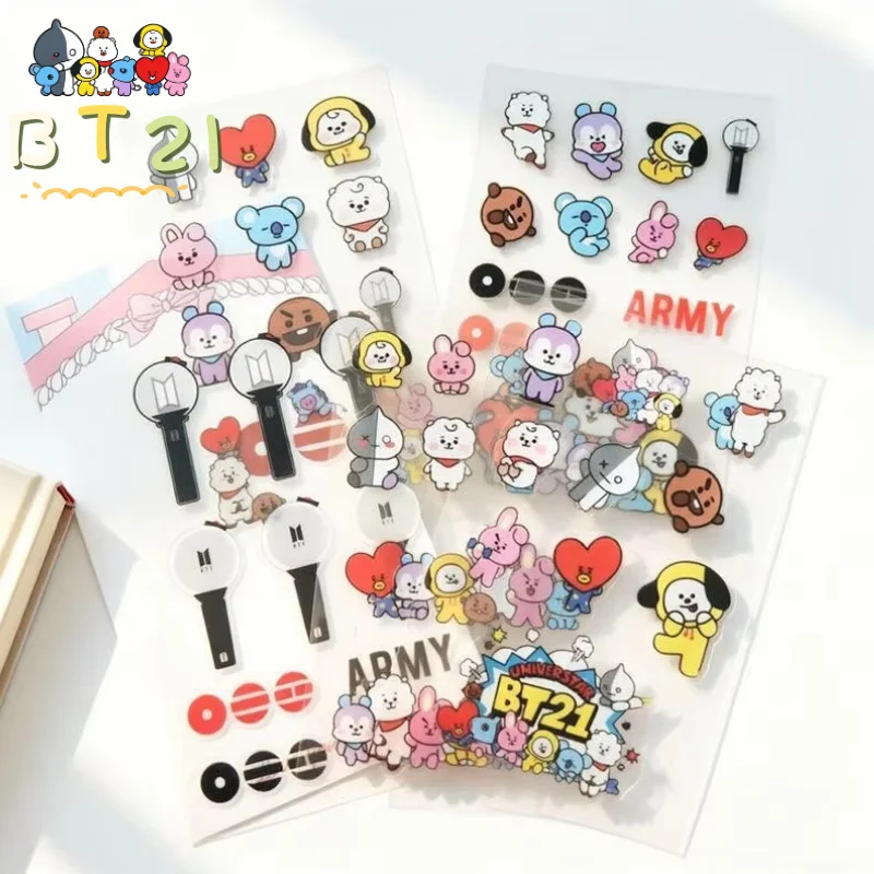 New BT 21 Cooky Cartoon Cute Stickers Kawaii Student DIY Decor Waterproof Stickers Phone Case Laptop Anime Peripherals