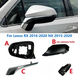 For Lexus RX 2016-2020 NX 2015-2020 Car Rearview Mirror Lower Cover Cap Lid Wing Door Side Frame Chrome Tirm