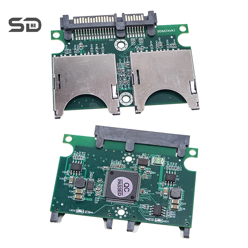 Dual SD To SATA Hard Disk Adapter Card Industrial-grade SD To Serial Port Hard Disk Board Support RAID 0 High-speed Stable