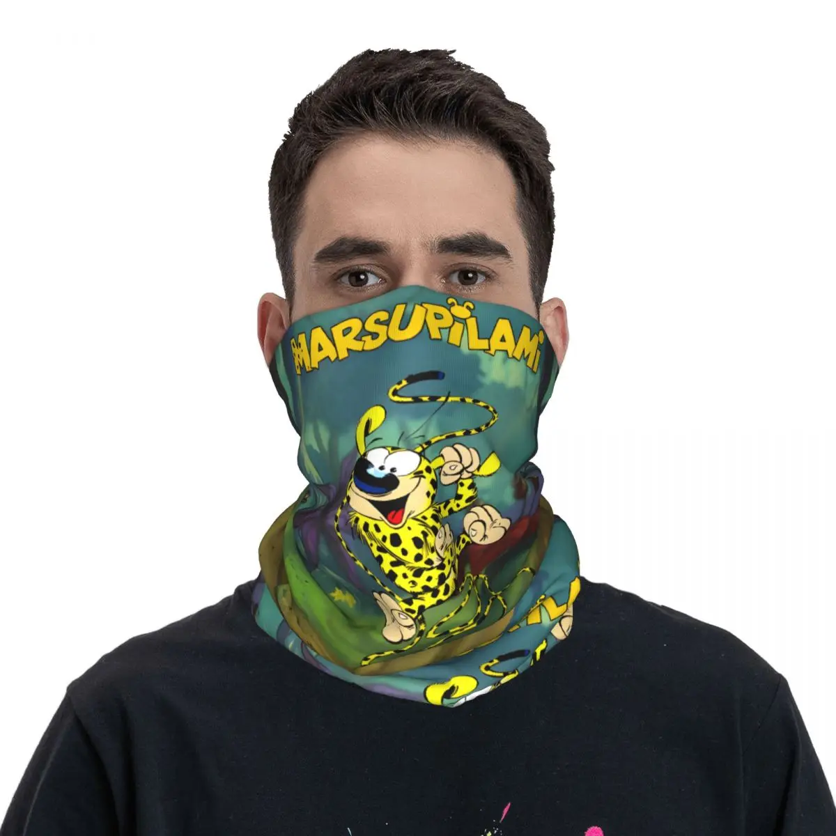 Marsupilami-Diadema para hombre, calentador de cuello, bufanda de tubo para correr, esquí, médico, enfermera, Bandana facial, polaina, 7