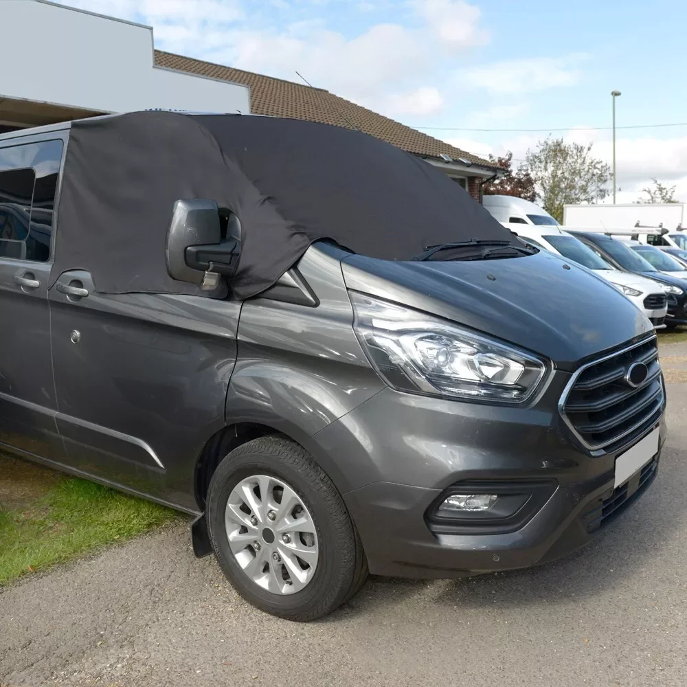 

Protects Windshield From Ice & Snow Windscreen Blackout Blind Screen Cover Wrap For Ford Transit Custom Black 2012 Onwards
