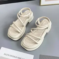 Thick Heel Roman Style Sandals Women's Summer Hot Sale Of The Season New Fashion Sporty Versatile Ladies Shoes Korean Style PU M