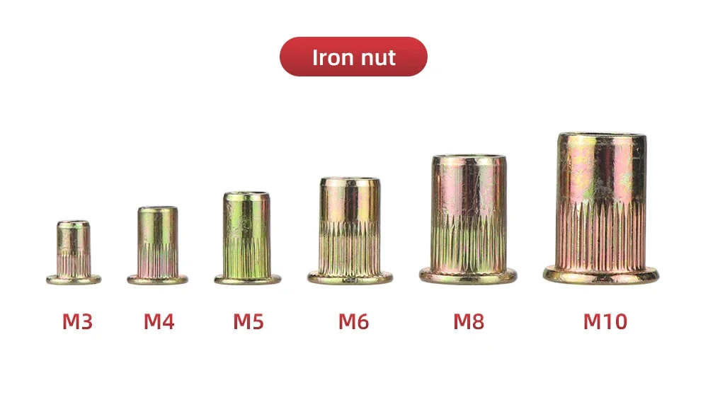 M3 M4 M5 M6 M8 M10 M12 Hand Rivet Nut Head Set Round Nut Tool Manual Riveter Rivnut Tool Accessory