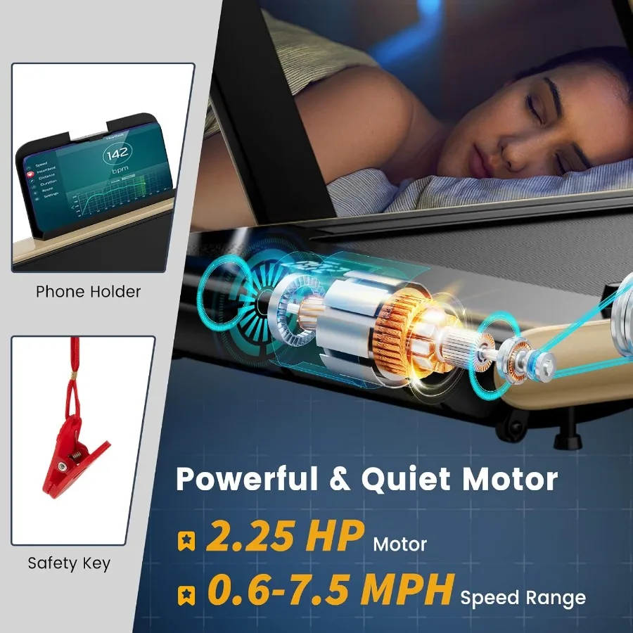 جهاز مشي 2 في 1 تحت المكتب مع شاشة LED تركيب مجاني، تطبيق ذكي وجهاز تحكم عن بعد، مكبر صوت بلوتوث قابل للطي وشركات #3