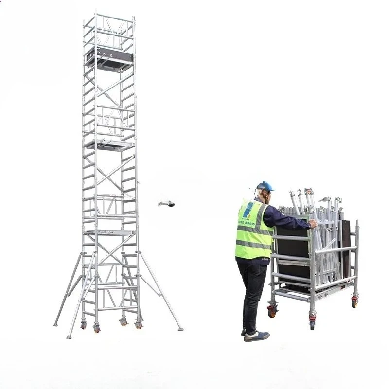 

Aluminum alloy folding shelf quick loading scaffolding movable engineering decoration ladder multifunctional platform ladder