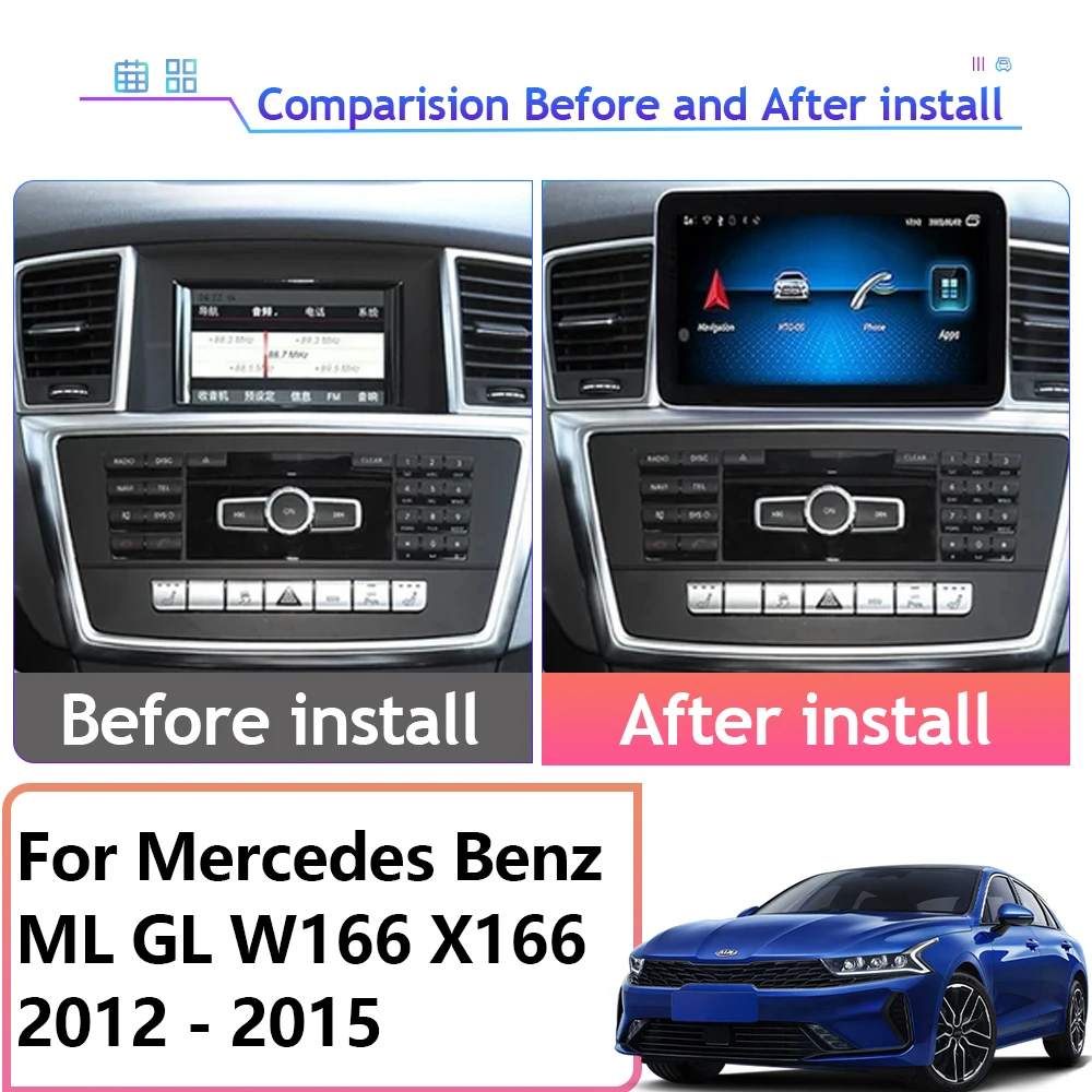 For Mercedes Benz ML GL W166 X166 2012 - 2015 Android CarPlay 4G WIFI Car DVD Radio GPS Navigation Multimedia Player HD Screen