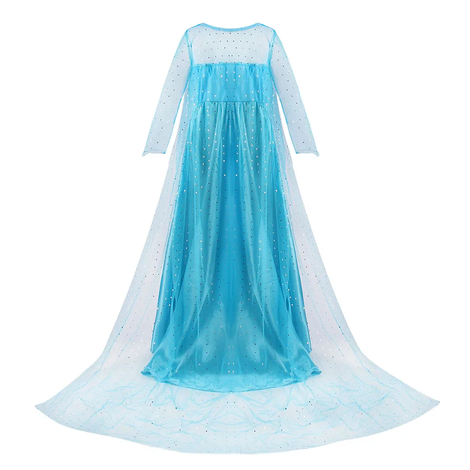 Children Cosplay Dress Girls Snow Queen Princess Costume Kids Elsa Fancy Disguise Girl Halloween Party Long Dress Floor Length