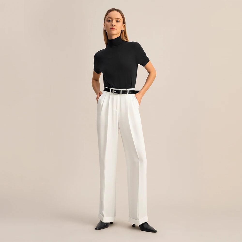 Lilysilk– pantalon 100% soie à jambes larges pour femme, taille élastique, décontracté, nouvelle collection printemps 2023, 40 mamans, livraison