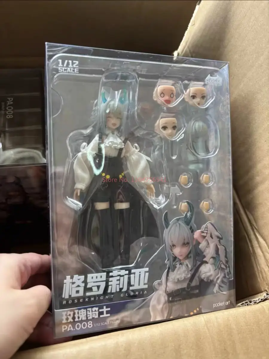 ในสต็อก 1/12 Hasuki Pa008 Pocket Art 8 Rose Knight Gloria Movable Eyes เปลี่ยนใบหน้าชุดหญิง Action Figure ของเล่นของขวัญ