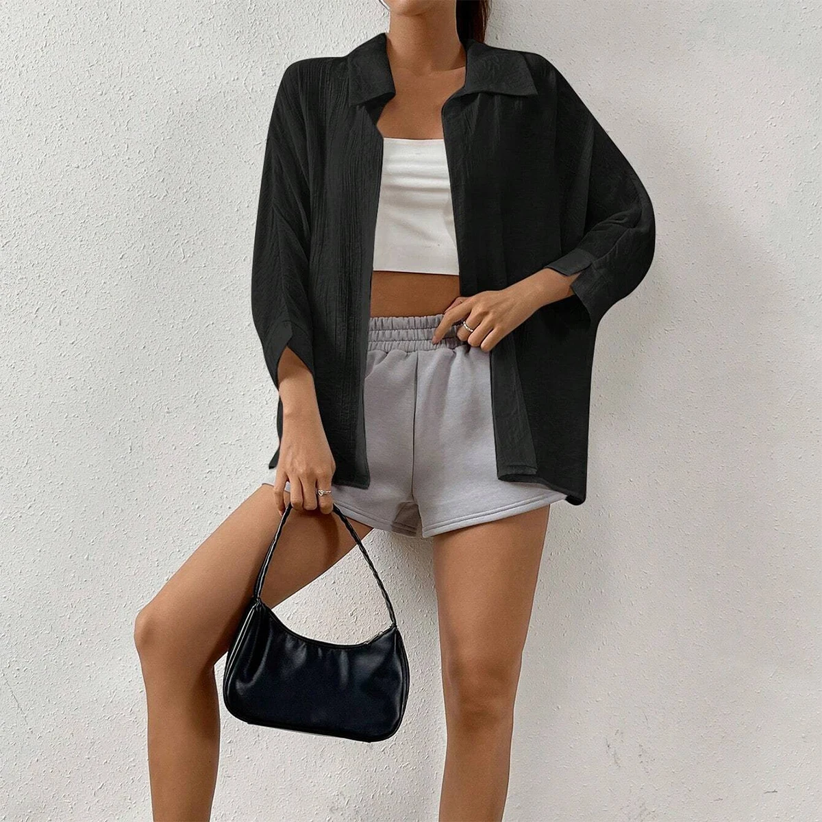 여성용 셔츠 봄 패션 심플 캐주얼 플레인 긴팔 셔츠 칼라 버튼 오피스 레이디 셔츠