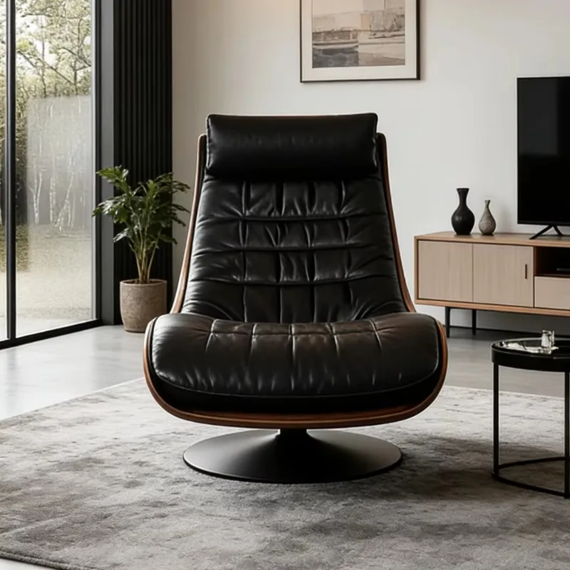 Black Padded Wooden Frame Chaise Lounge Waiting Area