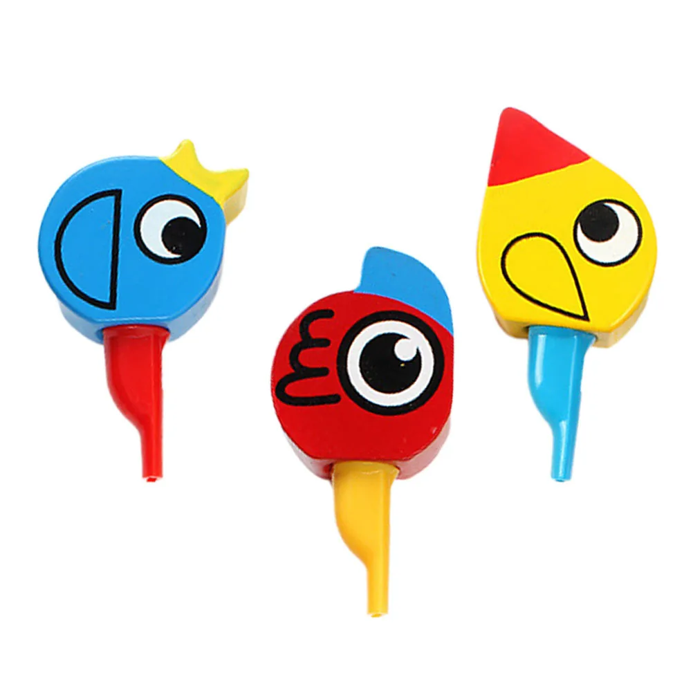 

3Pcs Wooden Bird Whistles Cartoon Design Kids Musical Educational Instruments Kindergarten Gifts Whistle Toy Wooden Whistles