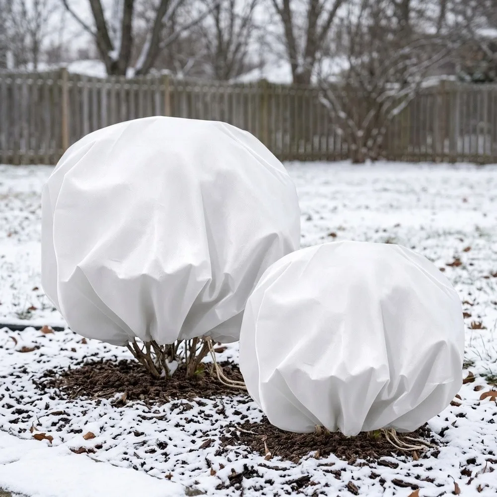 Winter Cold Protection Tree Cover Plant Frost Blanket Non Woven Fabric With Drawstring For Outdoor Garden Shrub Flower Vegetable