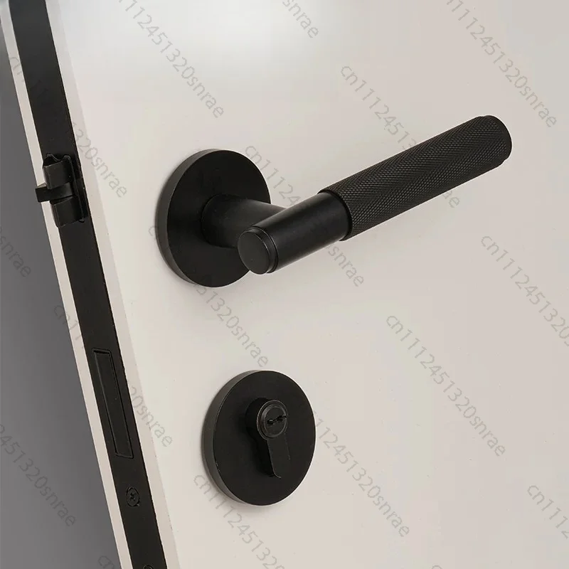 

All-Copper Silent Modern Nordic Gold American Style Interior Bedroom Door Lock - Solid Wood, Minimalist, British Design
