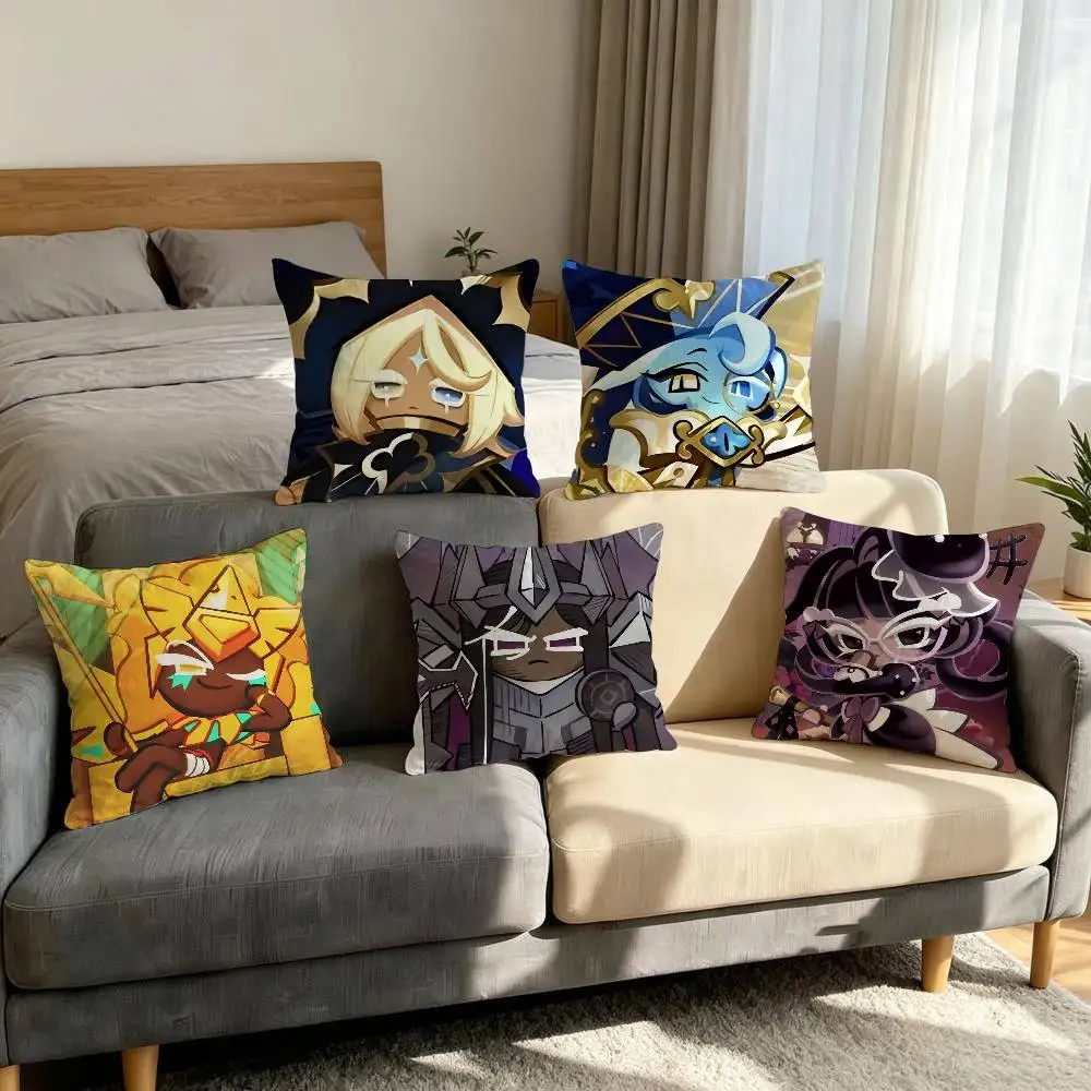 Game C-Cookie Run Kingdom cushion cover Comfortable soft Pillow Case for Sofa Living Room Home office Decor Protective Covers
