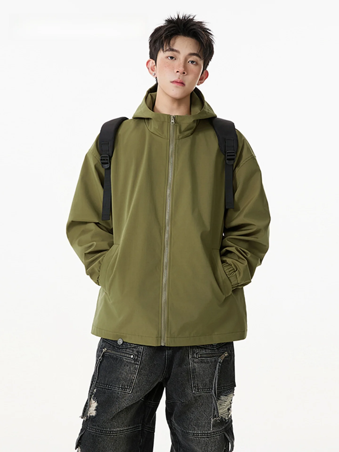 히팅홈 후드 자켓 가을 겨울 루즈핏 커플 아우터웨어 노 G 청소년 야외용 폴리에스터 섬유