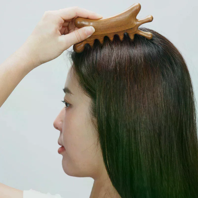 

Head Massage Comb Sandalwood Wide-Tooth Sandalwood Combs Anti-Static Smooth Neck Body Meridian Spa Tools Scalp Scraping Massager