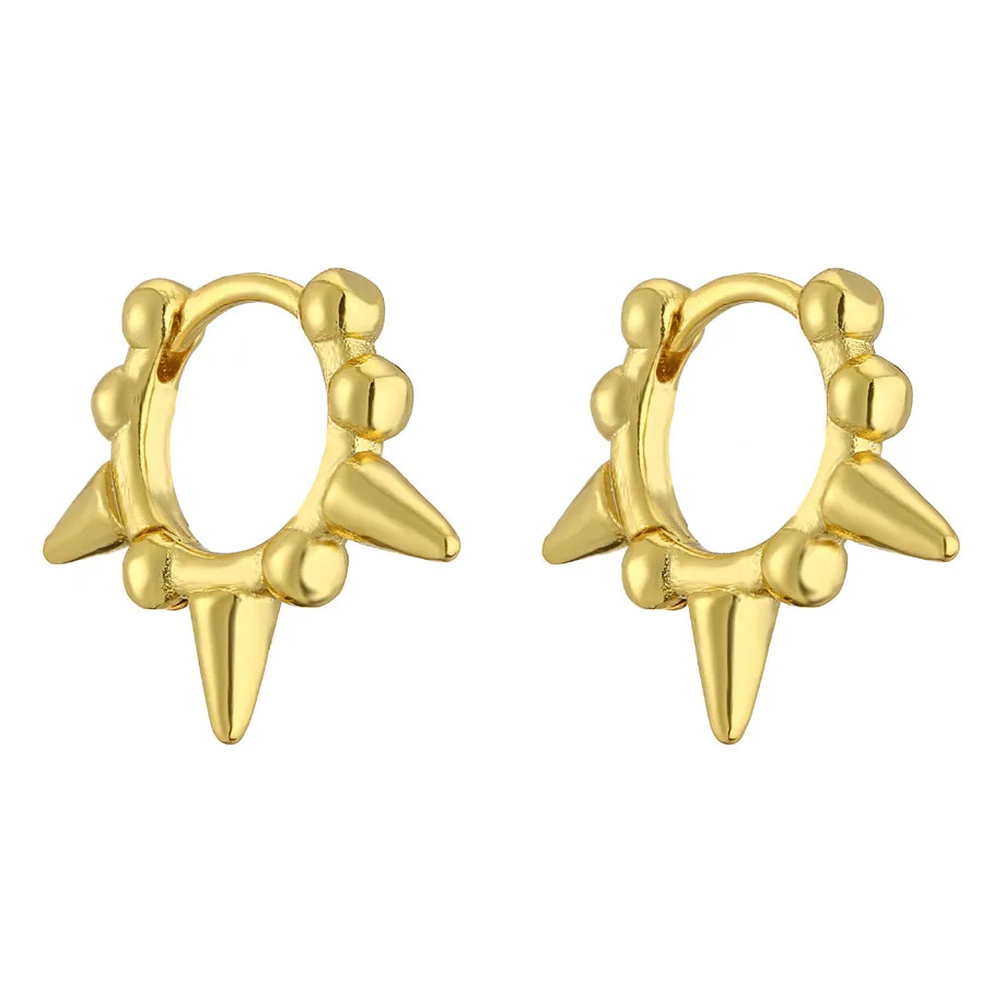 Pendientes chapados en oro de 18k para mujer, aretes con cono de circonita de cristal, joyería de moda, regalos de vacaciones