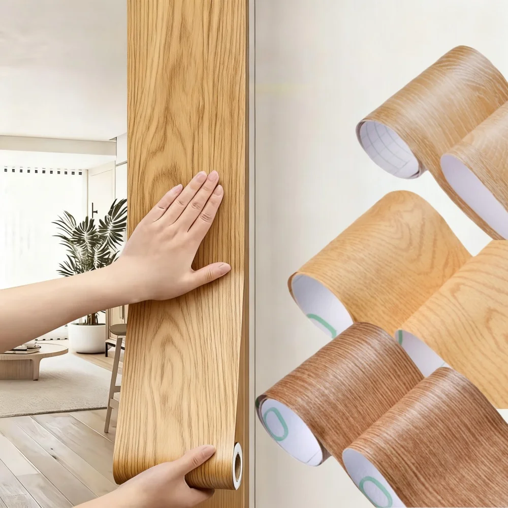 1 unidad de 5mX20cm, línea de ajuste de pared autoadhesiva, borde de rodapié, papel tapiz impermeable, pegatina para decoración del hogar y la sala de estar