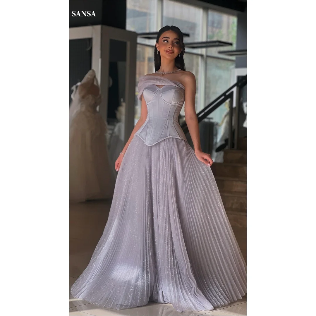 

Sansa Customized Pink Strapless Two-Piece Set Prom Dresses Backless فساتين للمناسبات الخاصة Floor-Length vestidos de festa 2025