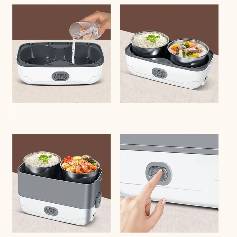 Rustless Steel Lunch Box Polished Constant Temperature Heating Thermal Bowl Independent Inner Bowl Portable Electric Meal Warmer