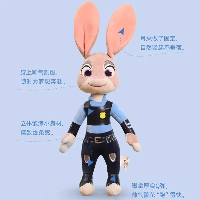 Genuine Disney Zootopia peluche bambole Cartoon Hopps Judy Nick peluche Fox Rabbit Anime Plushie Toys ragazzi ragazze regalo di compleanno