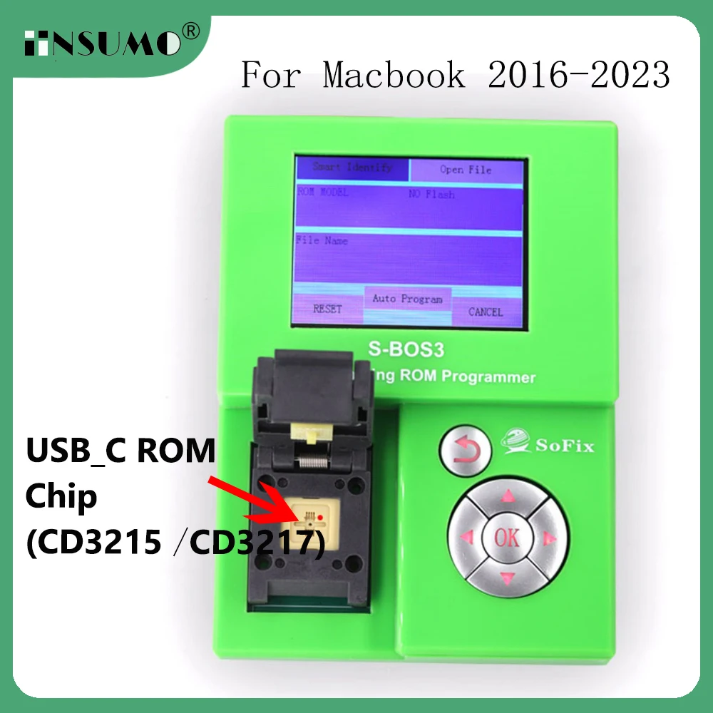 

Программатор Sofix New S-BOS3 USBC для зарядки и восстановления данных ROM для MacBook, iPad, iPhone 2016-2023, CD3215, CD3217. Инструмент для записи и ремонта данных ROM.