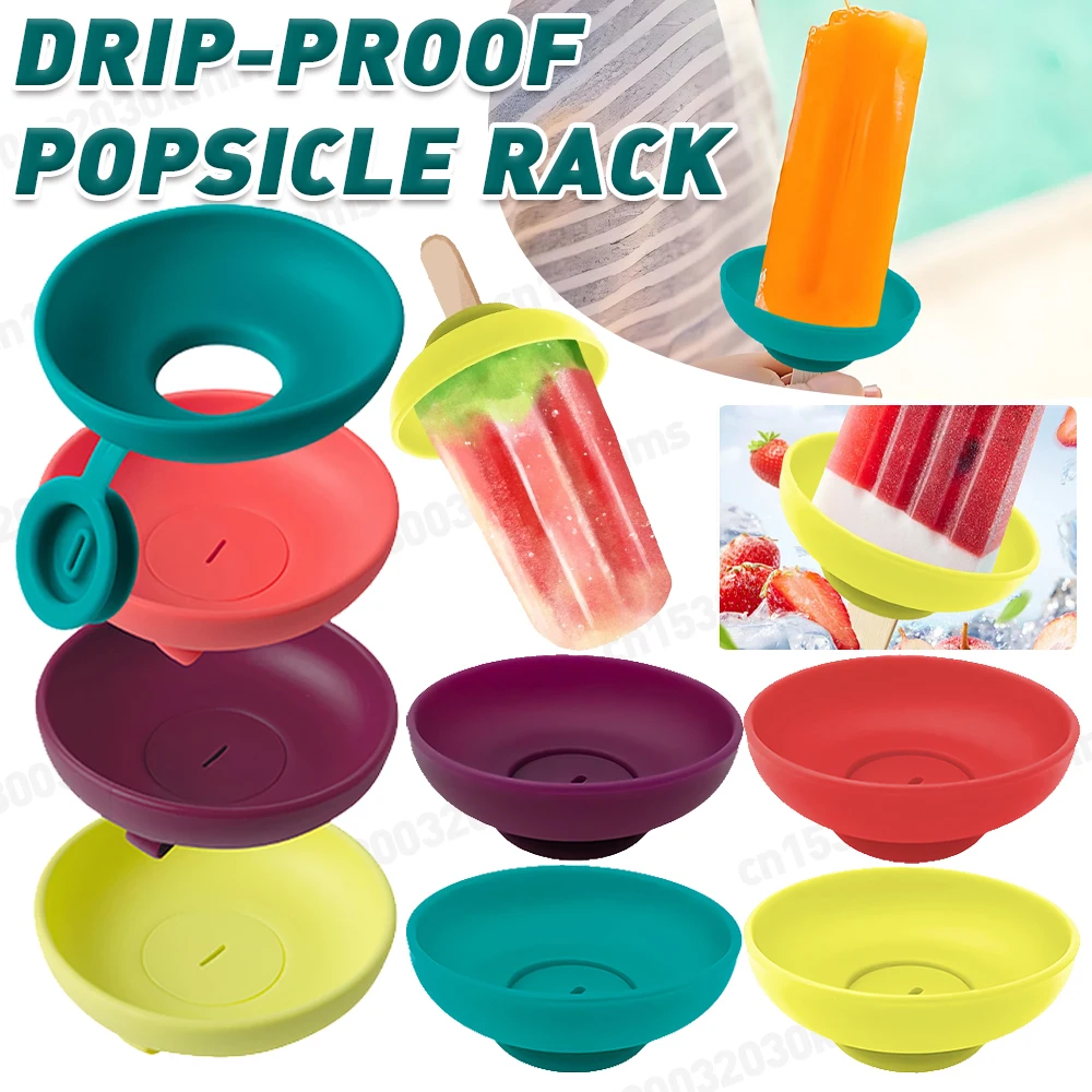 

1/4PCS Silicone Food-grade Drip-Proof Popsicle Rack Drip Free Ice Holder Ice Cream Tools Free Froze Treats Rack Popsicle Holder