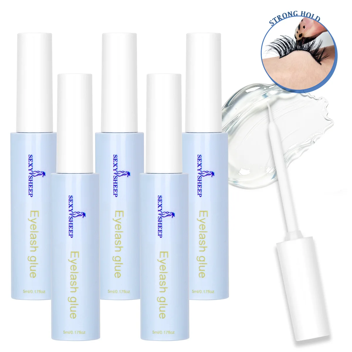 Wimpernkleber für Wimpernstreifen, Transparenter Langanhaltender Klebstoff, Geeignet für Streifenwimpern und Wimpernbüschel