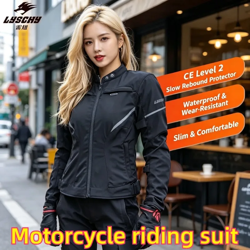 Women Motorcycle Jacket Autumn Winter Warm Waterproof Anti-fall Protective Motocross Riding Coat Wear-resistant Off-road Jacket