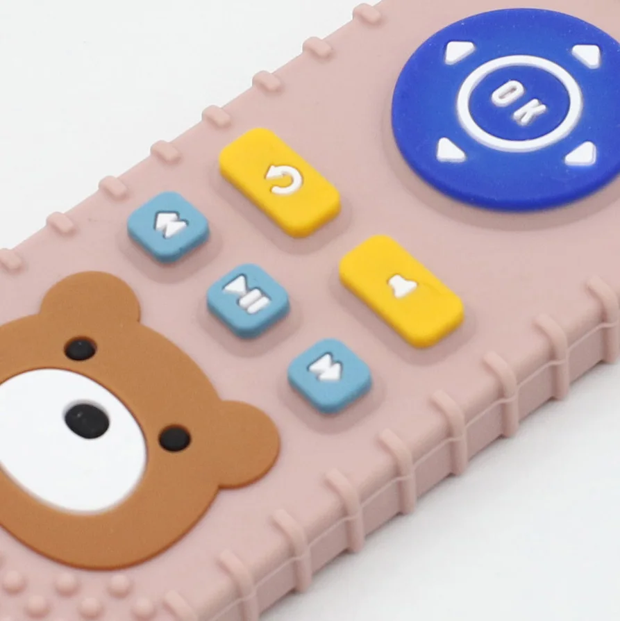 Silicone teether for baby Anti Truth Remote Control Dental Glue Food grade Button Tooth Grinding Comfort Cartoon Bear teether