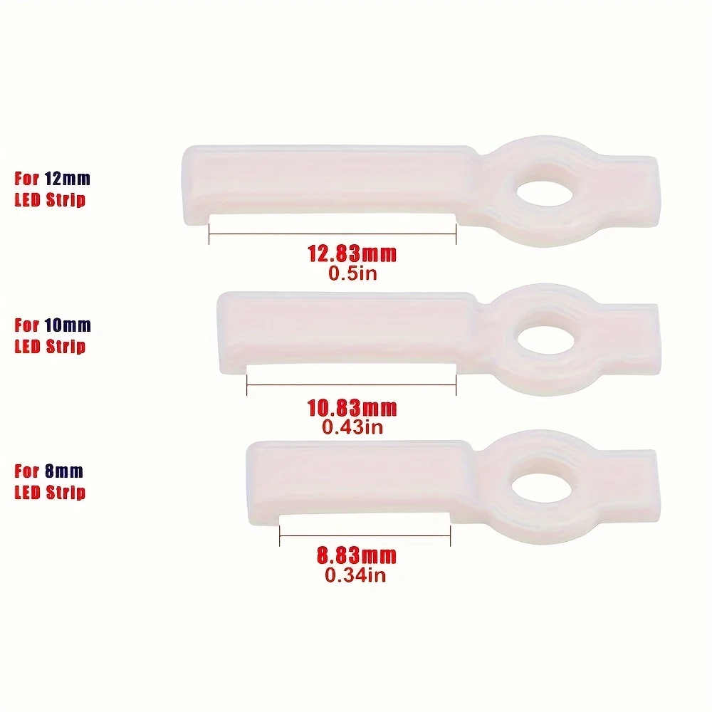 50pcs LED Connector Silicon Clip with Screws for Fixing 8mm 10mm 12mm PCB 3528 5050 5630 LED Strip image 2